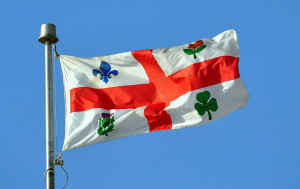 The city of Montreal, Canada, uses a shamrock in its city flag.