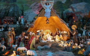 Christmas celebrates the Nativity of Jesus which according to tradition took place on December 25th 1 BC