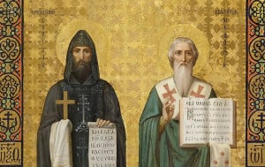 Slavic missionaries Cyril (Constantine) and Metod (Methodius) came to Great Moravia