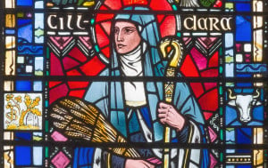 St. Brigid is Ireland’s first native saint, the most celebrated Irish female saint, and was the Abbess of one of the first convents in Kildare.